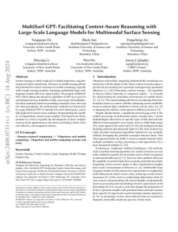 MultiSurf-GPT: Facilitating Context-Aware Reasoning with Large-Scale
  Language Models for Multimodal Surface Sensing