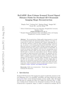 RoCoSDF: Row-Column Scanned Neural Signed Distance Fields for Freehand
  3D Ultrasound Imaging Shape Reconstruction