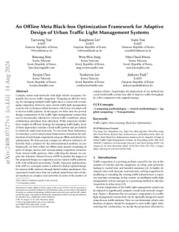An Offline Meta Black-box Optimization Framework for Adaptive Design of
  Urban Traffic Light Management Systems