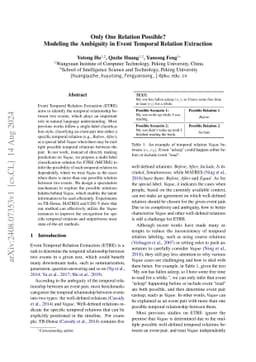 Only One Relation Possible? Modeling the Ambiguity in Event Temporal
  Relation Extraction