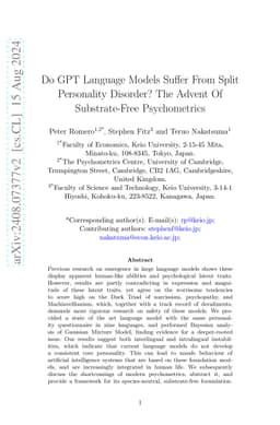 Do GPT Language Models Suffer From Split Personality Disorder? The
  Advent Of Substrate-Free Psychometrics