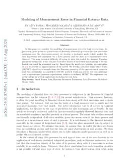 Modeling of Measurement Error in Financial Returns Data