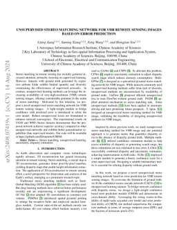 Unsupervised Stereo Matching Network For VHR Remote Sensing Images Based
  On Error Prediction