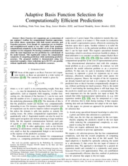 Adaptive Basis Function Selection for Computationally Efficient
  Predictions