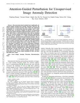 Attention-Guided Perturbation for Unsupervised Image Anomaly Detection