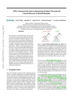 $χ$SPN: Characteristic Interventional Sum-Product Networks for Causal
  Inference in Hybrid Domains