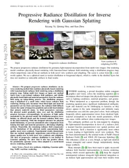 Progressive Radiance Distillation for Inverse Rendering with Gaussian
  Splatting