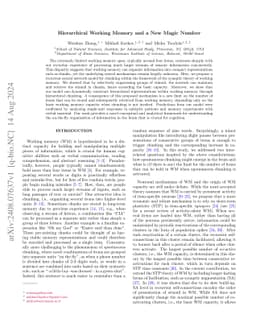 Hierarchical Working Memory and a New Magic Number