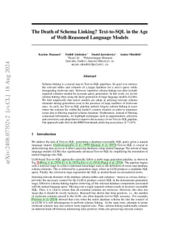 The Death of Schema Linking? Text-to-SQL in the Age of Well-Reasoned
  Language Models