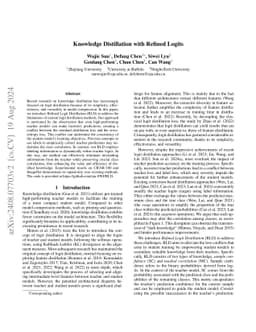 Knowledge Distillation with Refined Logits