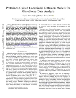 Pretrained-Guided Conditional Diffusion Models for Microbiome Data
  Analysis
