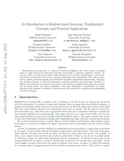 An Introduction to Reinforcement Learning: Fundamental Concepts and
  Practical Applications