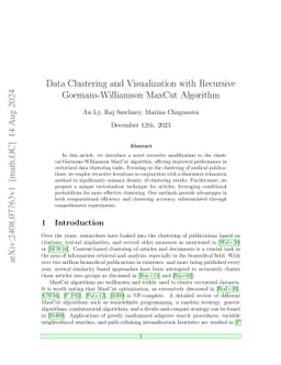 Data Clustering and Visualization with Recursive Goemans-Williamson
  MaxCut Algorithm