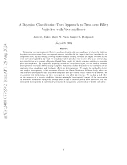 A Bayesian Classification Trees Approach to Treatment Effect Variation
  with Noncompliance