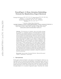 NeuroPapyri: A Deep Attention Embedding Network for Handwritten Papyri
  Retrieval