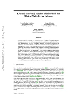 Kraken: Inherently Parallel Transformers For Efficient Multi-Device
  Inference