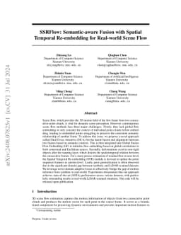 SSRFlow: Semantic-aware Fusion with Spatial Temporal Re-embedding for
  Real-world Scene Flow