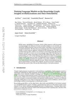 Training Language Models on the Knowledge Graph: Insights on
  Hallucinations and Their Detectability