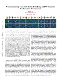 Complementarity-Free Multi-Contact Modeling and Optimization for Dexterous Manipulation