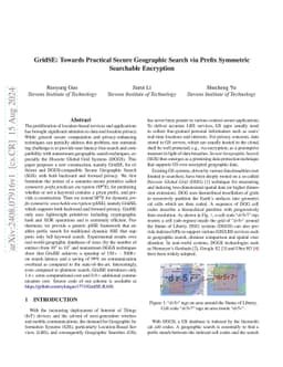 GridSE: Towards Practical Secure Geographic Search via Prefix Symmetric
  Searchable Encryption (Full Version)