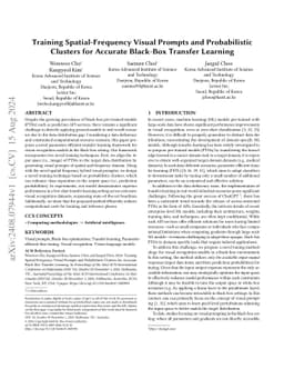 Training Spatial-Frequency Visual Prompts and Probabilistic Clusters for
  Accurate Black-Box Transfer Learning