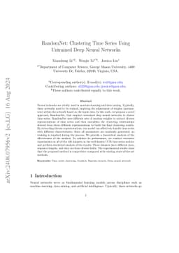 RandomNet: Clustering Time Series Using Untrained Deep Neural Networks
