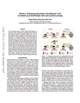 KOALA: Enhancing Speculative Decoding for LLM via Multi-Layer Draft
  Heads with Adversarial Learning