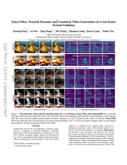 FancyVideo: Towards Dynamic and Consistent Video Generation via
  Cross-frame Textual Guidance