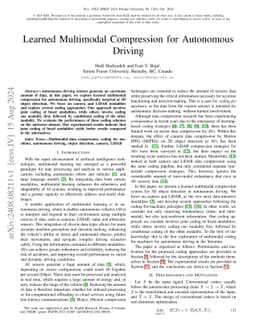 Learned Multimodal Compression for Autonomous Driving