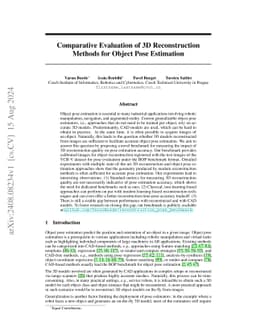 Comparative Evaluation of 3D Reconstruction Methods for Object Pose
  Estimation