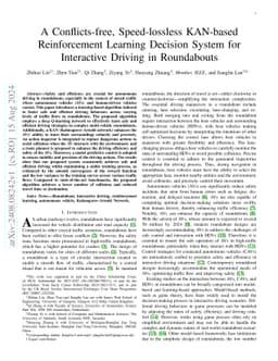 A Conflicts-free, Speed-lossless KAN-based Reinforcement Learning
  Decision System for Interactive Driving in Roundabouts