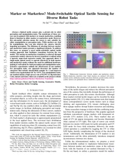 Marker or Markerless? Mode-Switchable Optical Tactile Sensing for
  Diverse Robot Tasks