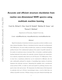 Accurate and efficient structure elucidation from routine
  one-dimensional NMR spectra using multitask machine learning