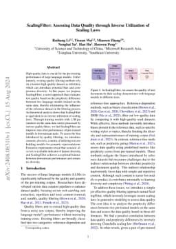 ScalingFilter: Assessing Data Quality through Inverse Utilization of
  Scaling Laws