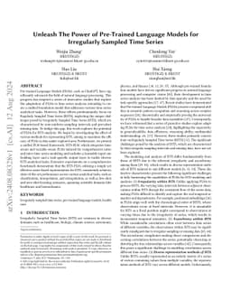 Unleash The Power of Pre-Trained Language Models for Irregularly Sampled
  Time Series
