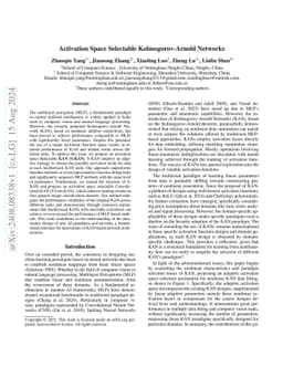 Activation Space Selectable Kolmogorov-Arnold Networks