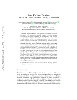 Level Up Your Tutorials: VLMs for Game Tutorials Quality Assessment