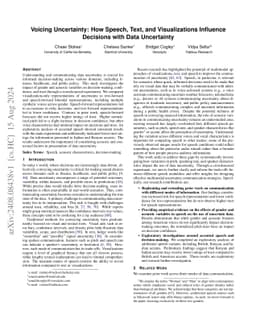 Voicing Uncertainty: How Speech, Text, and Visualizations Influence
  Decisions with Data Uncertainty