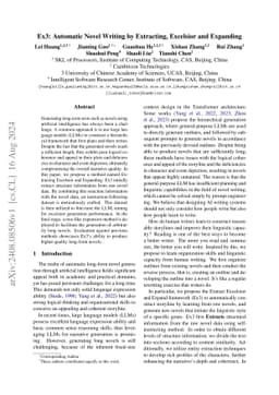 Ex3: Automatic Novel Writing by Extracting, Excelsior and Expanding
