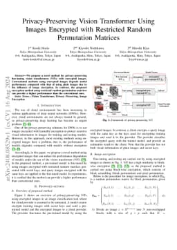 Privacy-Preserving Vision Transformer Using Images Encrypted with
  Restricted Random Permutation Matrices