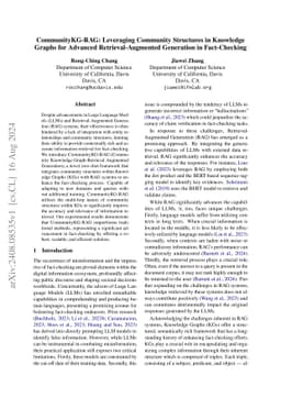 CommunityKG-RAG: Leveraging Community Structures in Knowledge Graphs for
  Advanced Retrieval-Augmented Generation in Fact-Checking