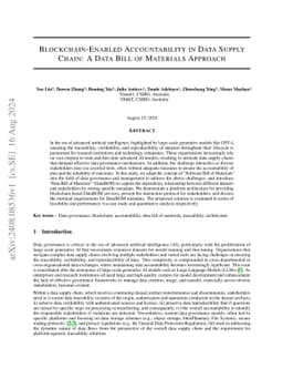 Blockchain-Enabled Accountability in Data Supply Chain: A Data Bill of
  Materials Approach