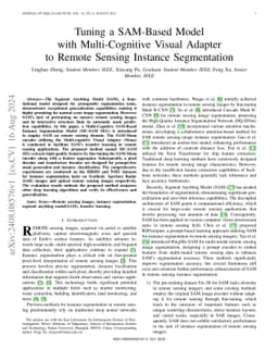 Tuning a SAM-Based Model with Multi-Cognitive Visual Adapter to Remote
  Sensing Instance Segmentation