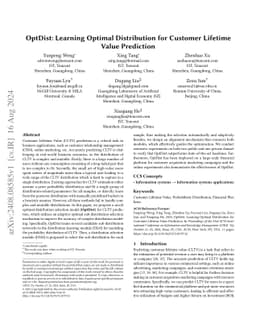 OptDist: Learning Optimal Distribution for Customer Lifetime Value
  Prediction