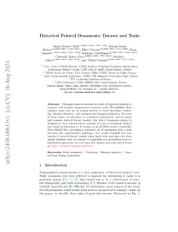 Historical Printed Ornaments: Dataset and Tasks