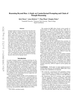 Reasoning Beyond Bias: A Study on Counterfactual Prompting and Chain of
  Thought Reasoning