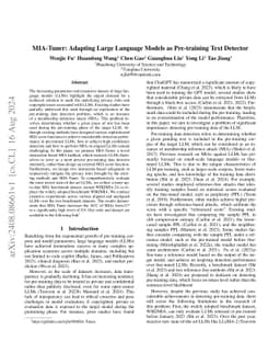 MIA-Tuner: Adapting Large Language Models as Pre-training Text Detector