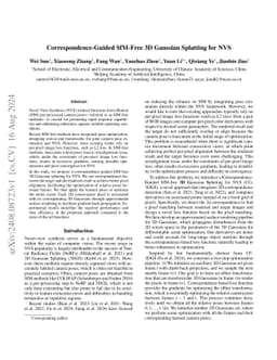 Correspondence-Guided SfM-Free 3D Gaussian Splatting for NVS