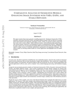 Comparative Analysis of Generative Models: Enhancing Image Synthesis
  with VAEs, GANs, and Stable Diffusion