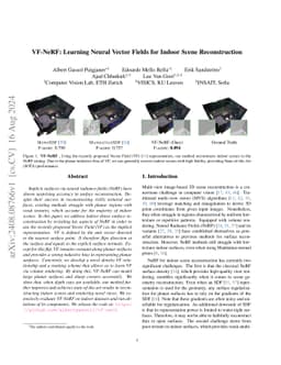 VF-NeRF: Learning Neural Vector Fields for Indoor Scene Reconstruction